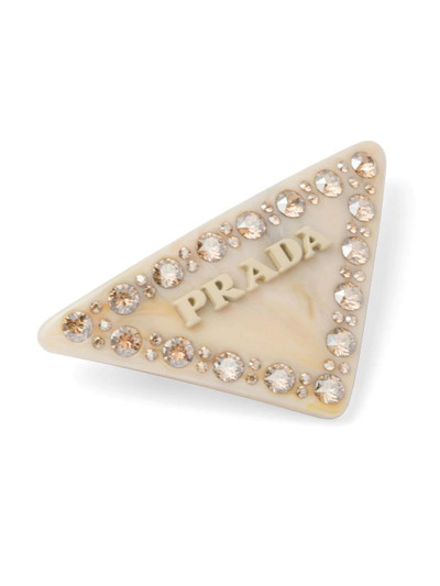 Prada triangle-logo hair clip outlook