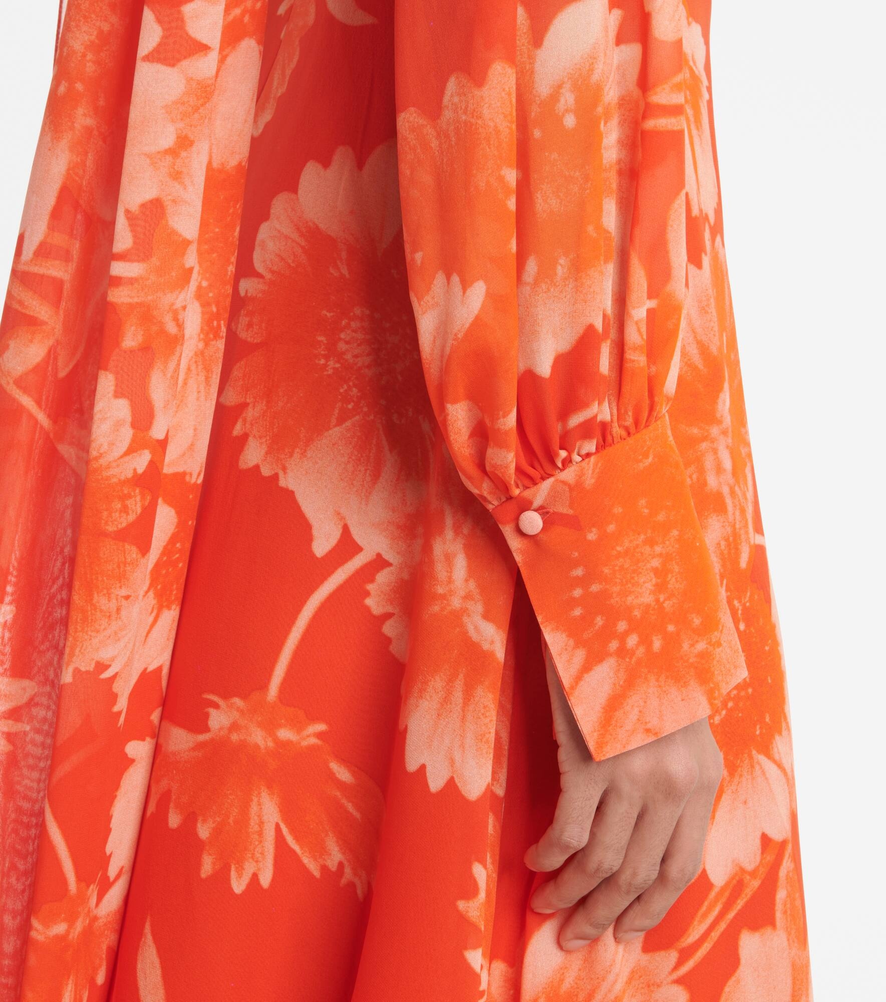 Caped floral silk gown - 6