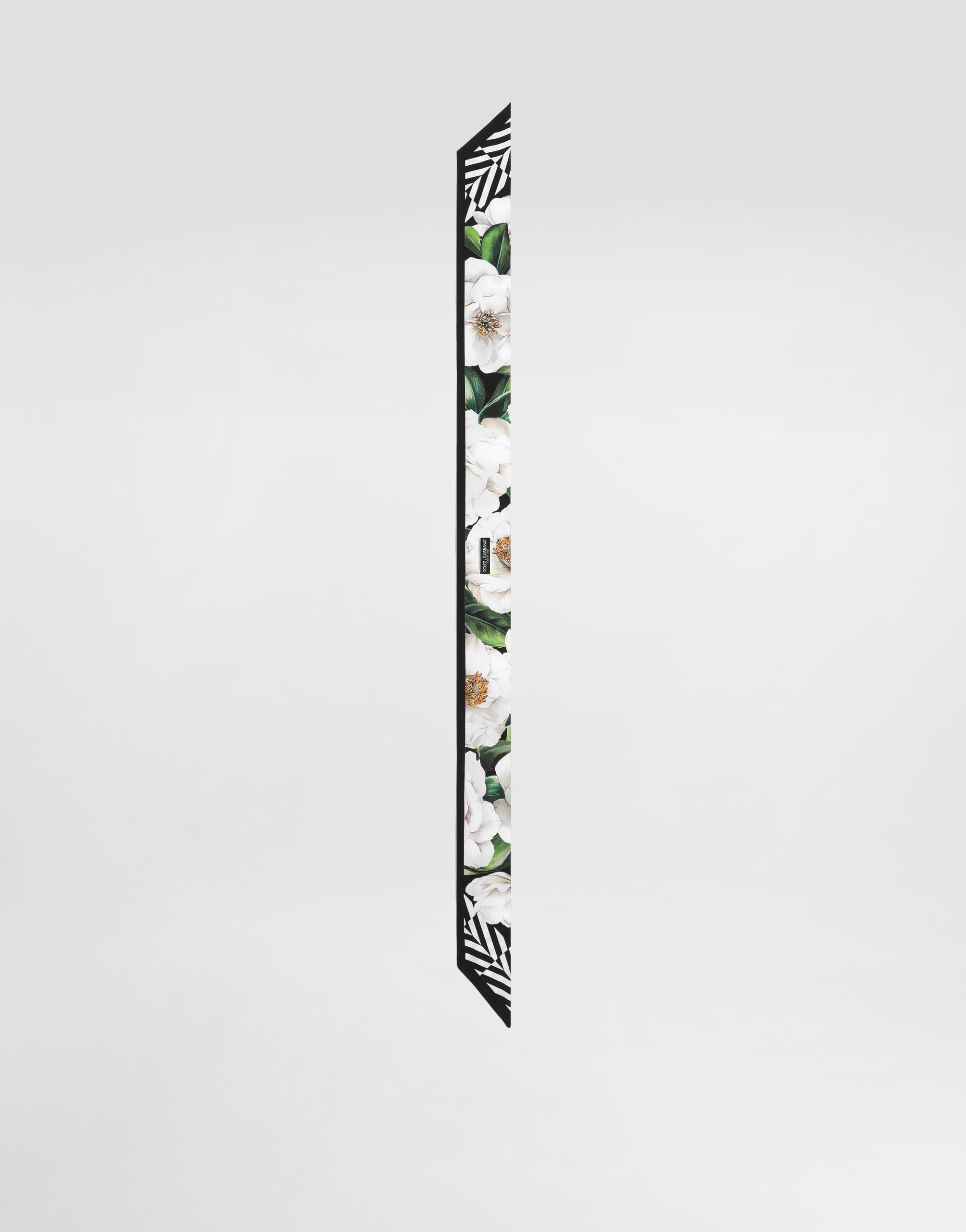 Gardenia-print twill headscarf (6x100) - 2