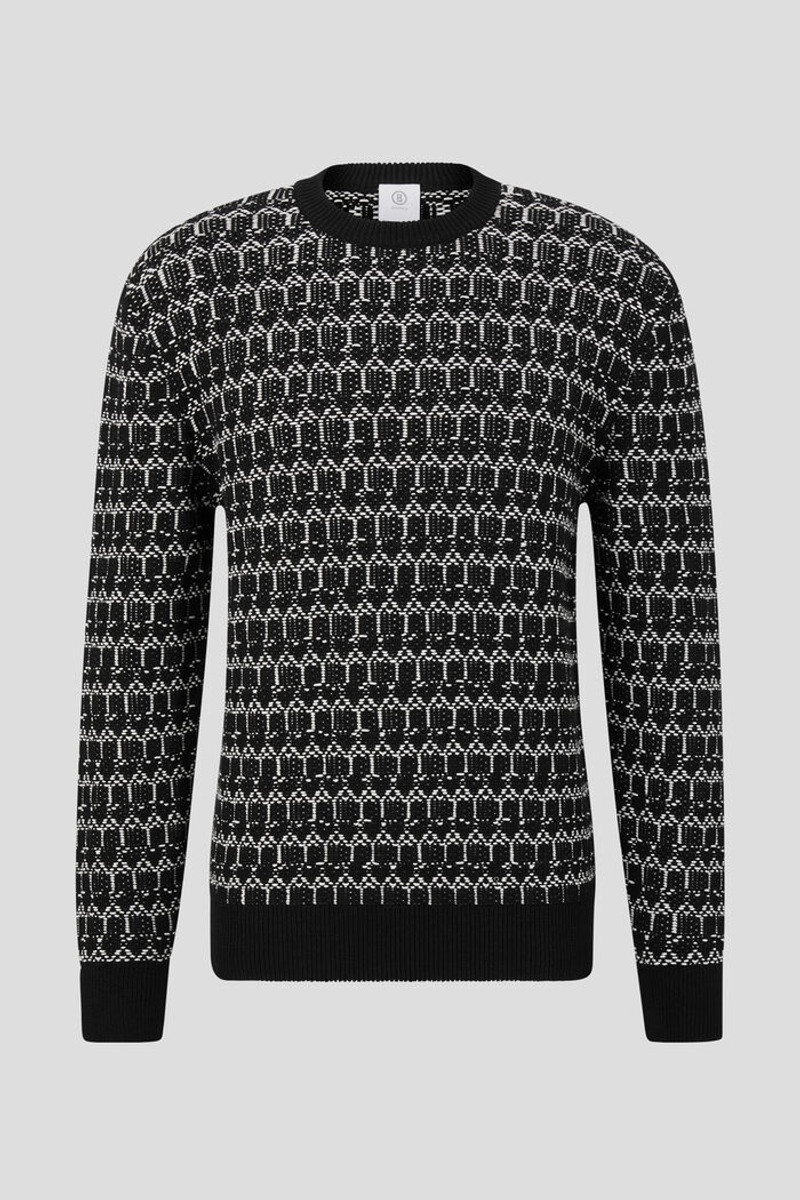 Craig Knitted pullover in Black/White 1