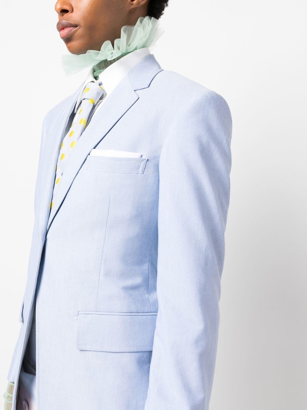 single-breasted cotton blazer - 5