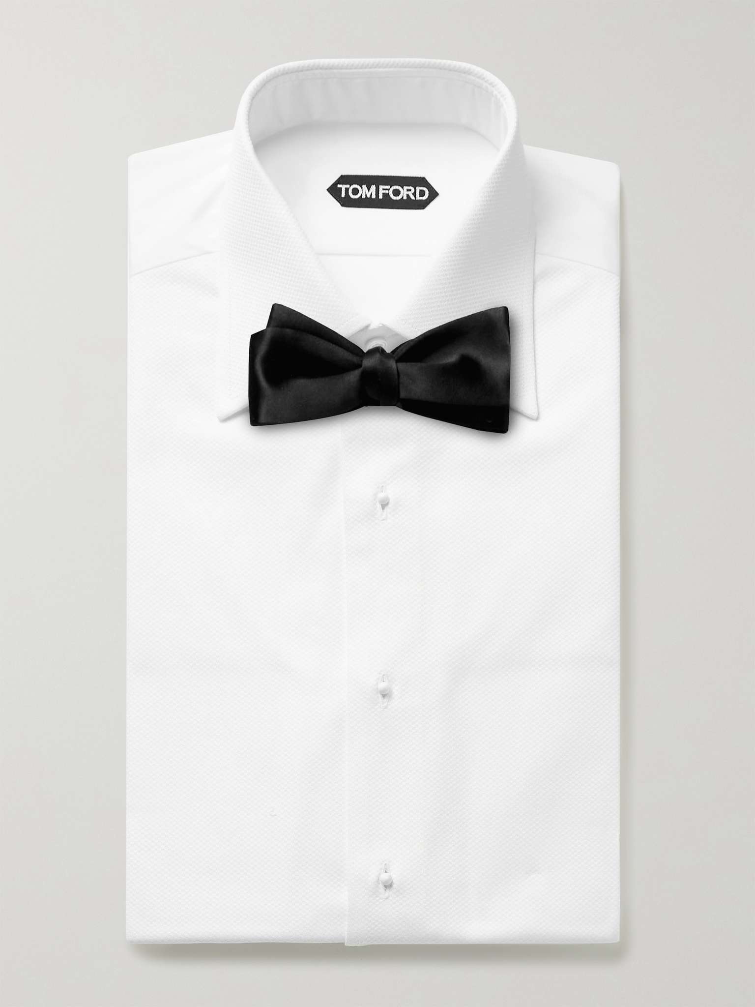 White Slim-Fit Bib-Front Double-Cuff Cotton Tuxedo Shirt - 2