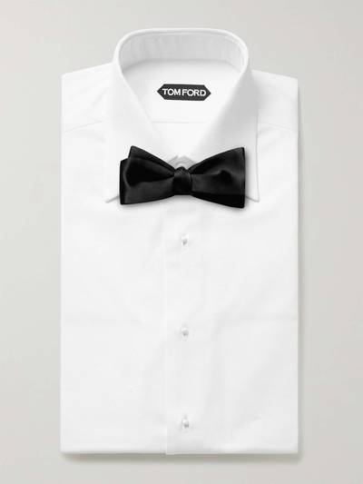 TOM FORD White Slim-Fit Bib-Front Double-Cuff Cotton Tuxedo Shirt outlook