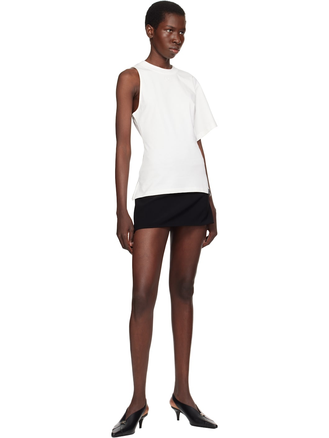 White Scuba One-Sleeve T-shirt - 4