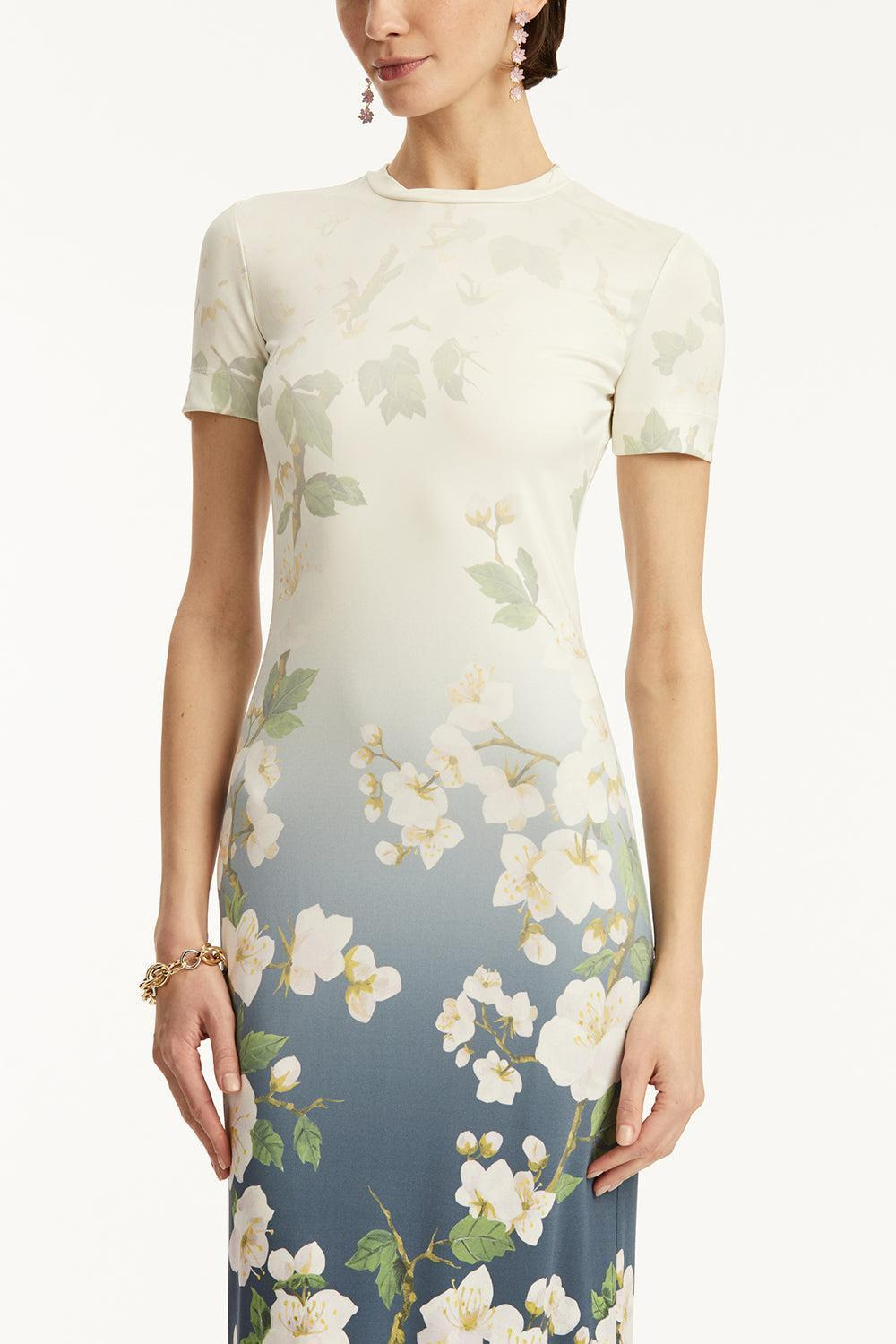 Short Sleeve Cherry Blossom Dress - 5