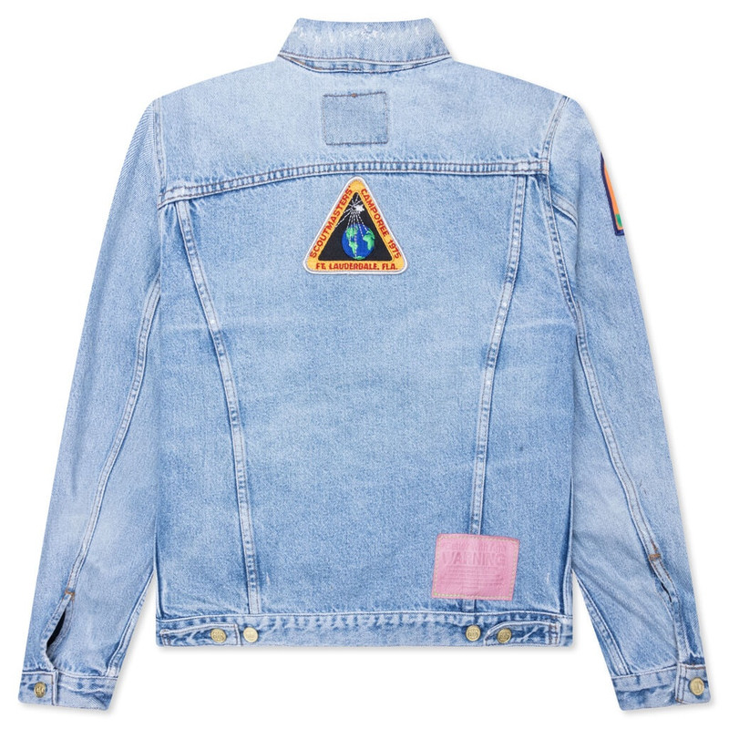 *Better With Age CHARLATAN REVERSIBLE DENIM/BASEBALL JACKET - INDIGO outlook