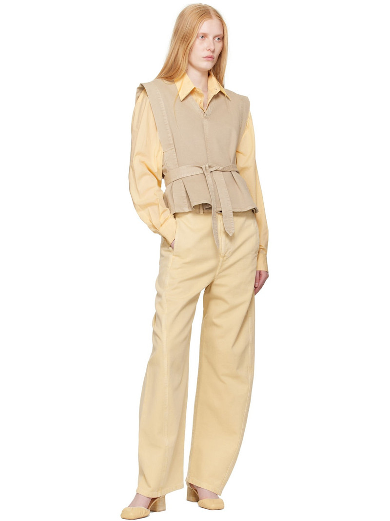 Lemaire Yellow Twisted Belted Jeans outlook