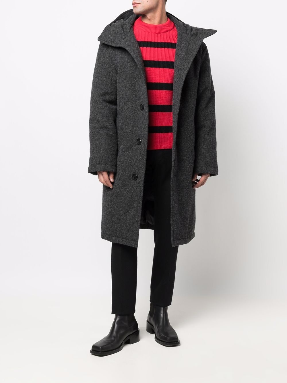 single-breasted wool coat - 2