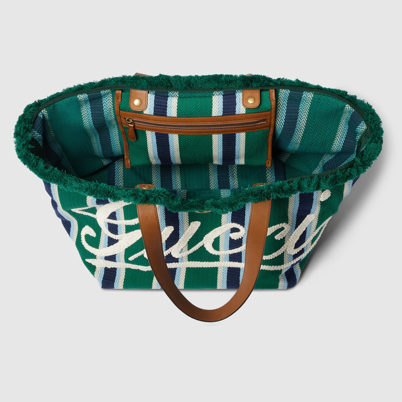 Large embroidered canvas tote bag 10