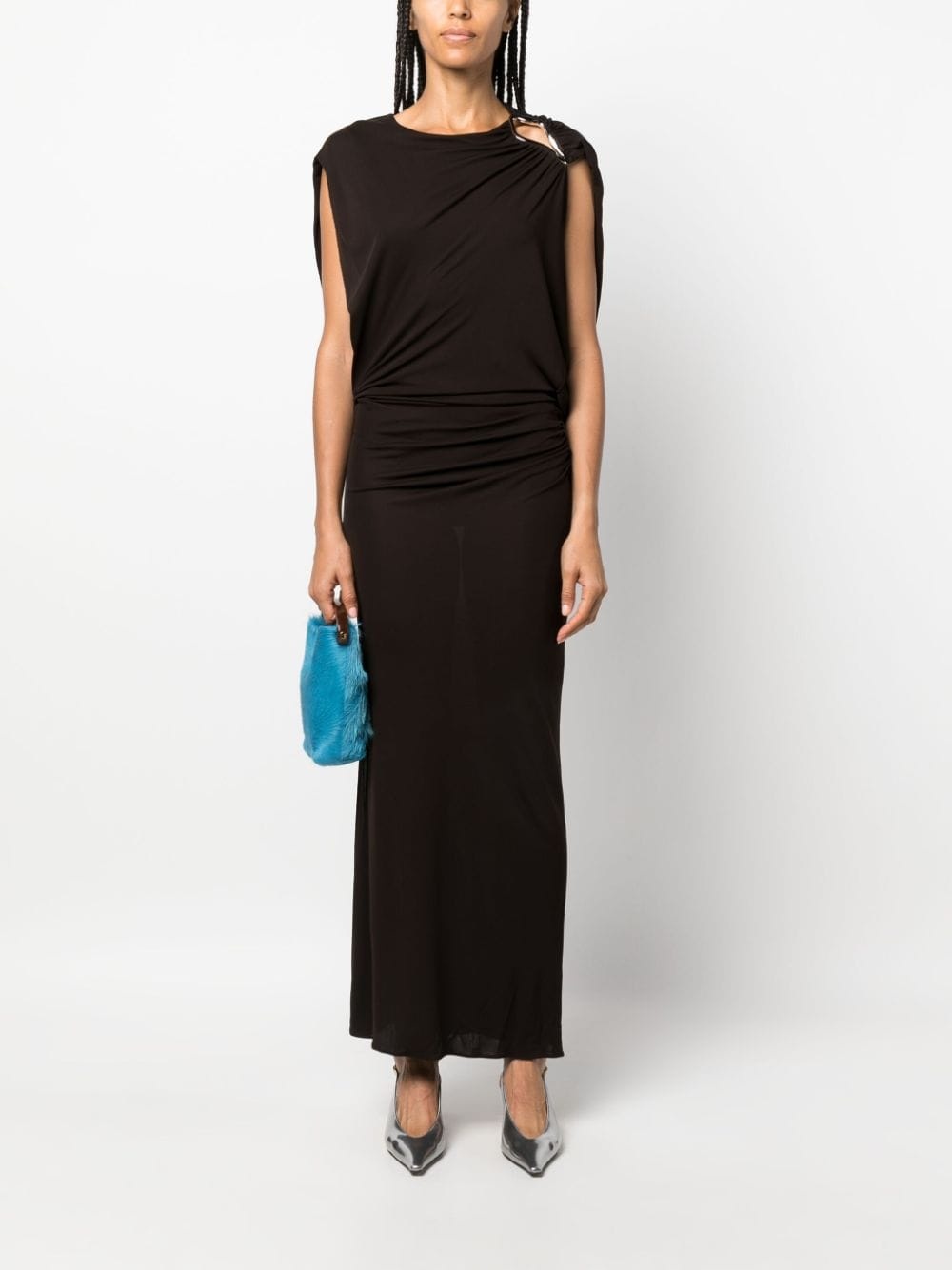 brooch-detail maxi dress - 2