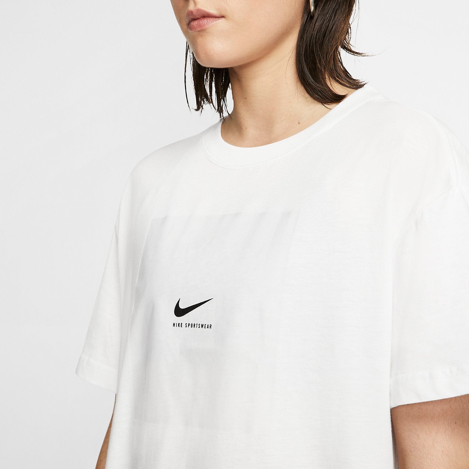 (WMNS) Nike Sportswear Alphabet logo Short Sleeve 'White' CK4381-100 - 3