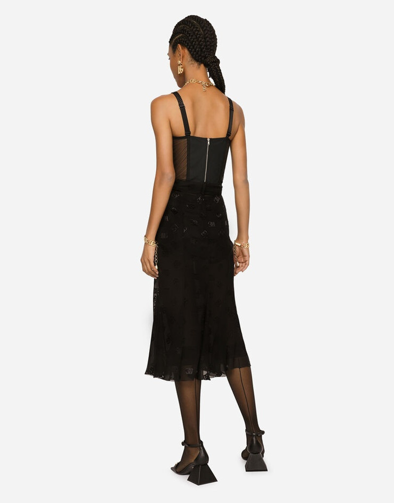 Devoré satin skirt with all-over DG logo 5