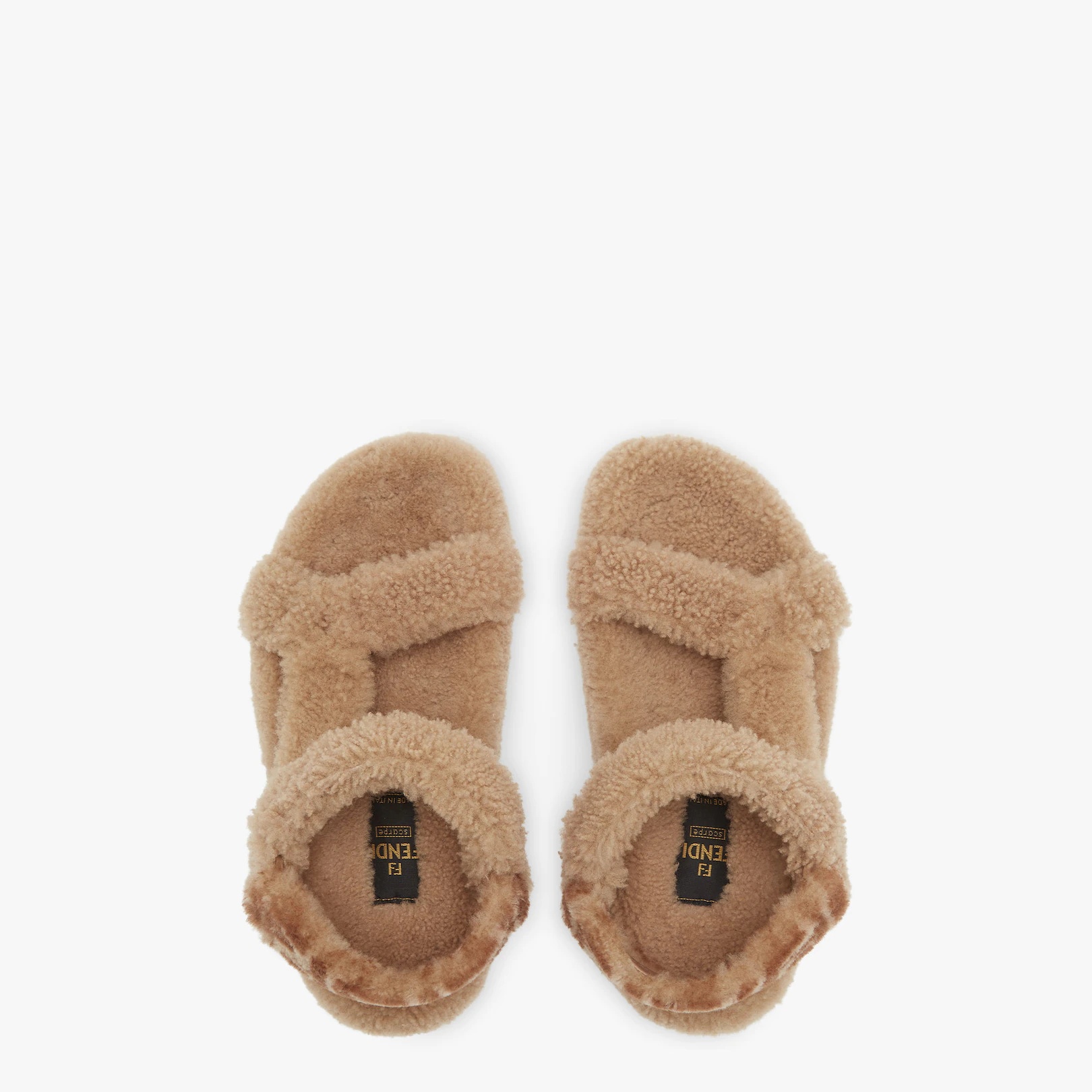 Beige sheepskin sandals - 4