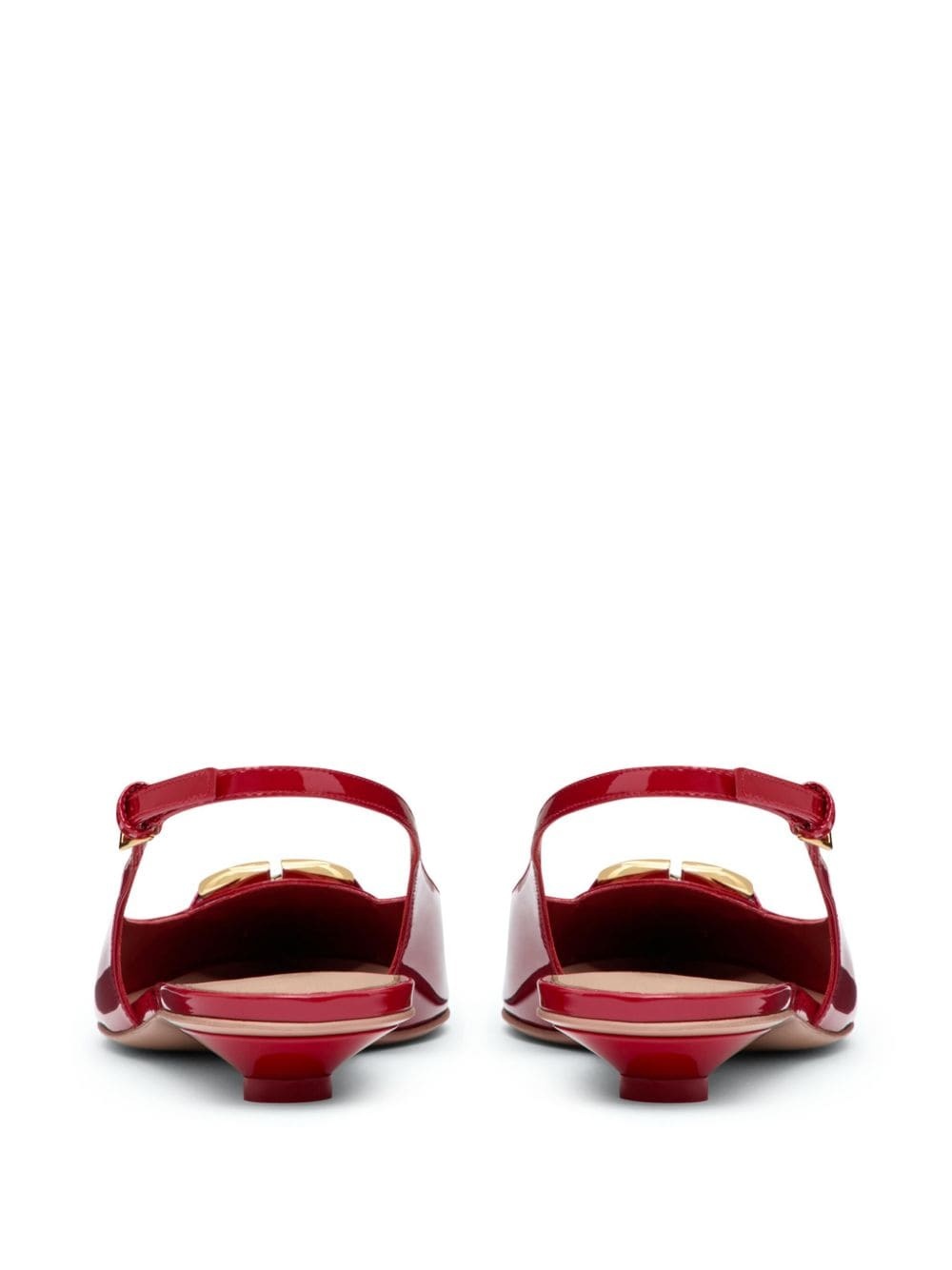 VLogo Signature leather slingback ballerina shoes - 3