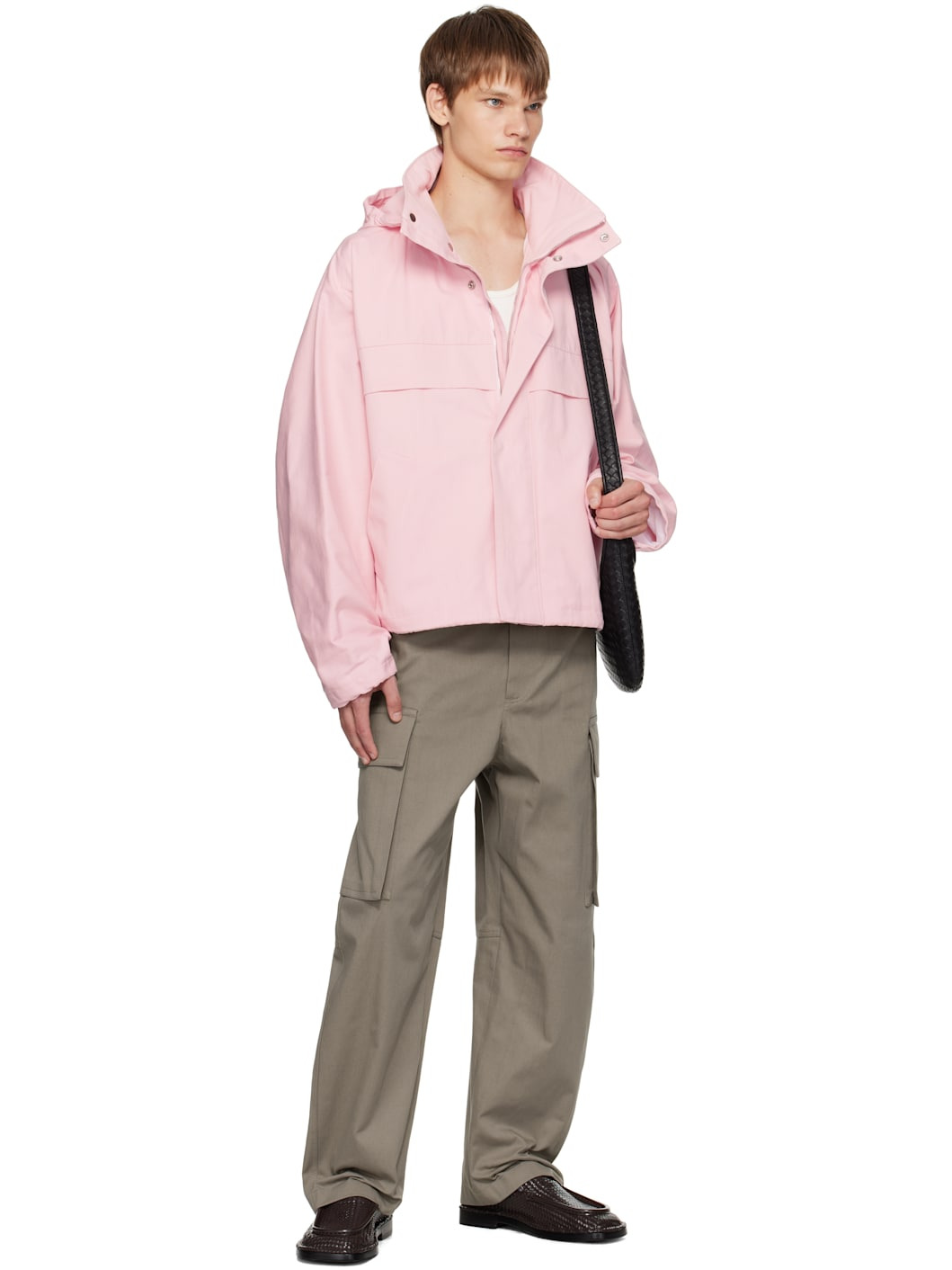 Taupe Cotton Twill Cargo Pants - 4