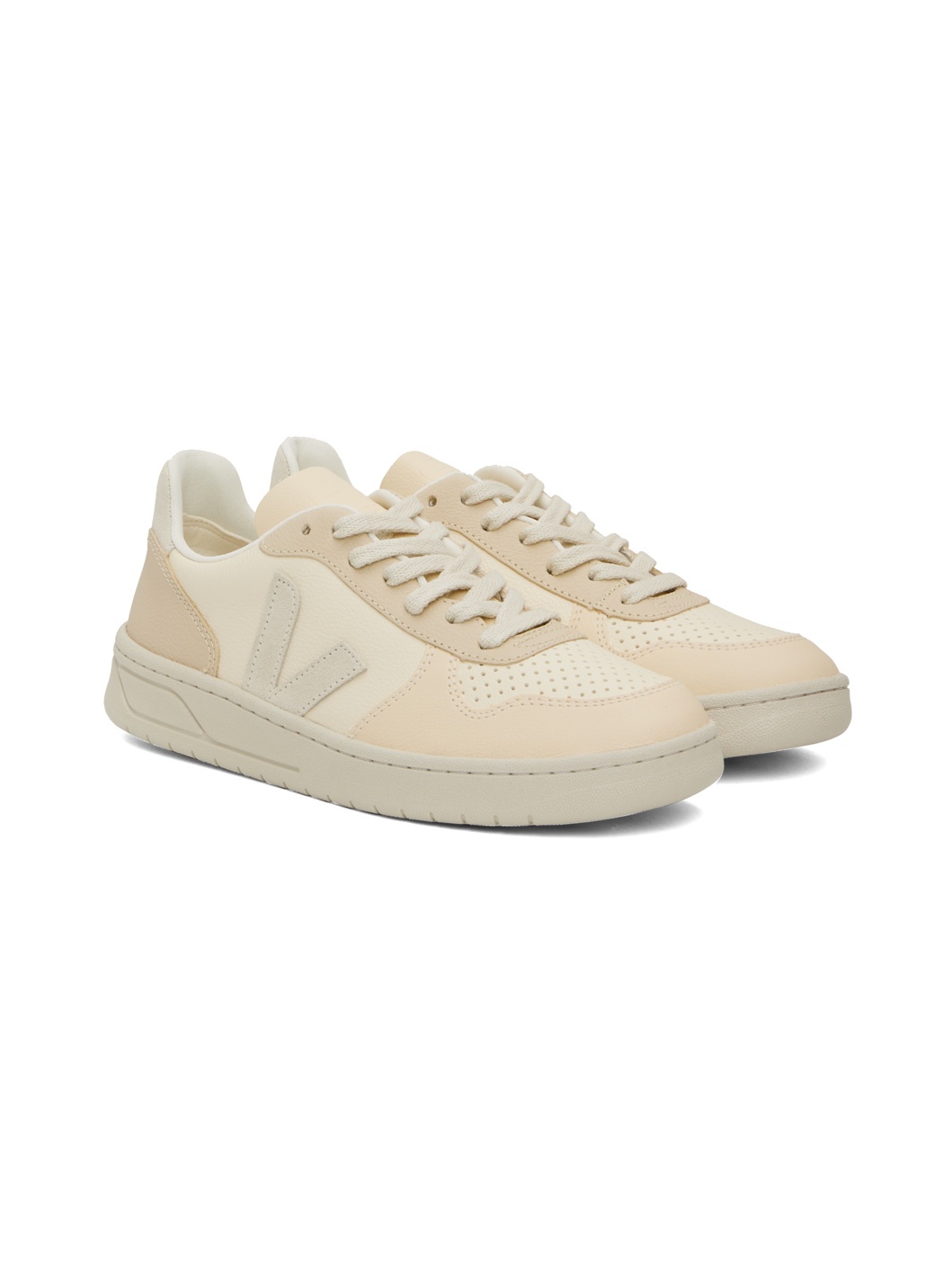 Beige V-10 Sneakers - 4