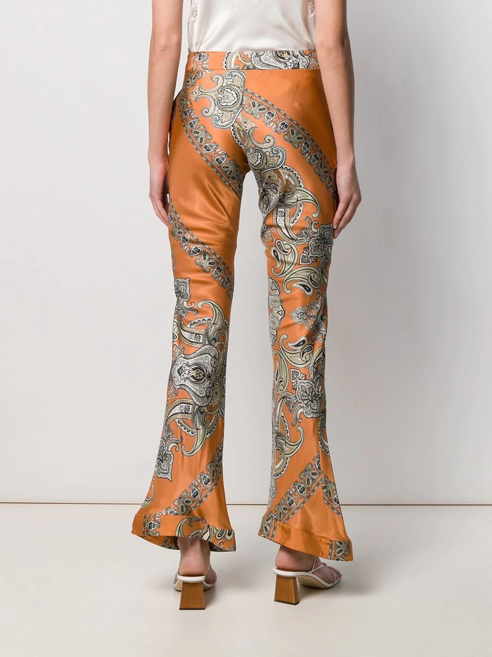 paisley print flared trousers - 4