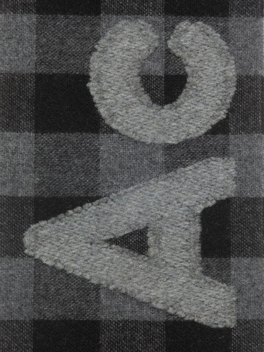 logo checked scarf - 3