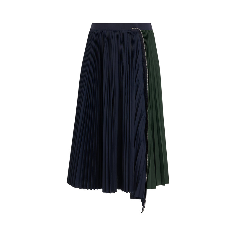 sacai Cotton Zipper Skirt in Navy outlook