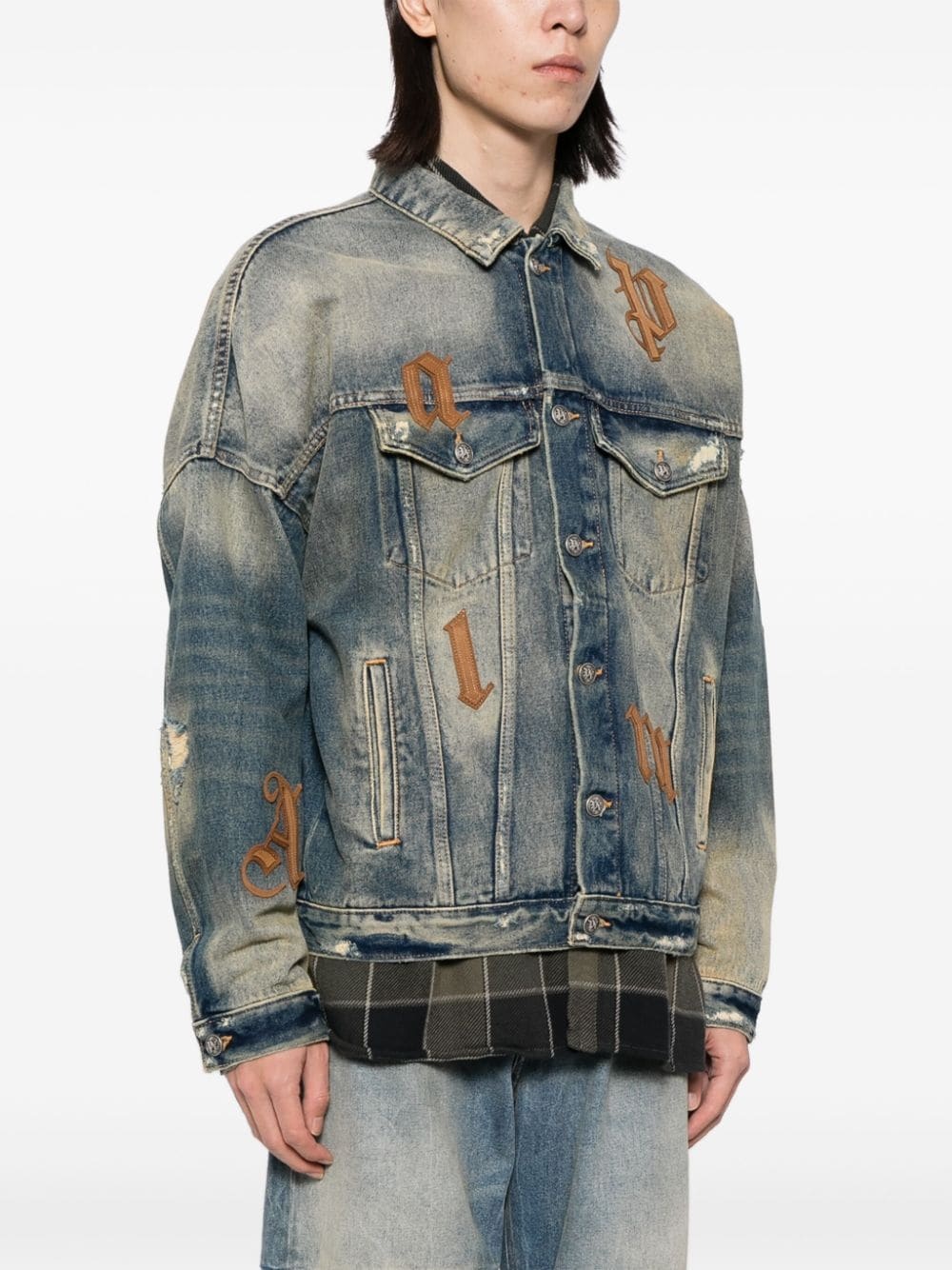 flap pockets denim jacket - 3