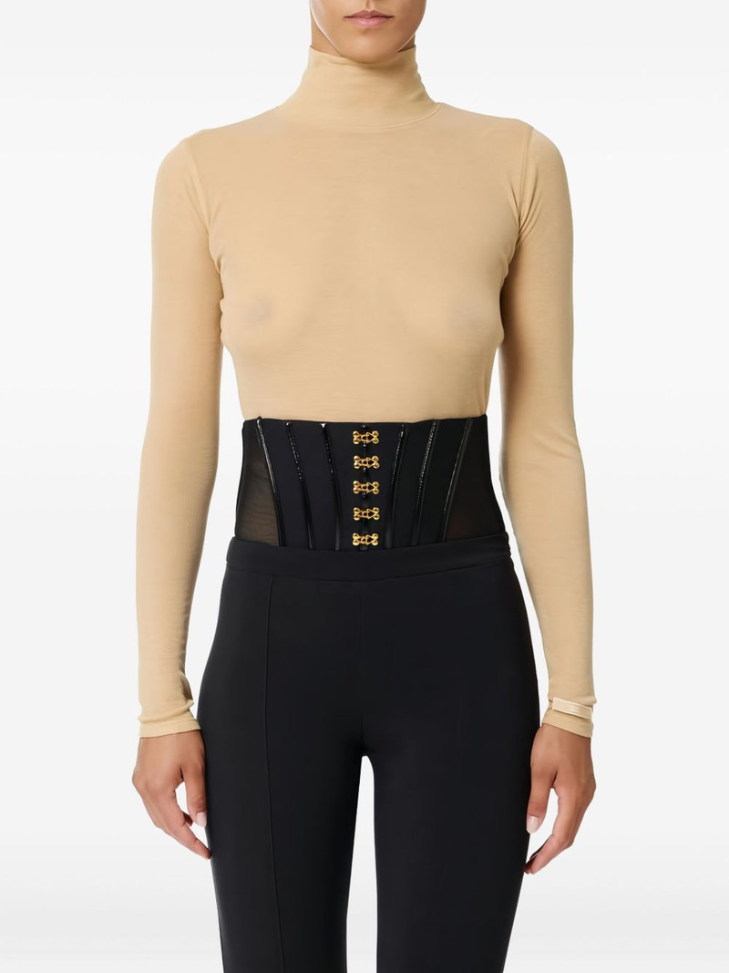 ELISABETTA FRANCHI high-neck button jersey top outlook
