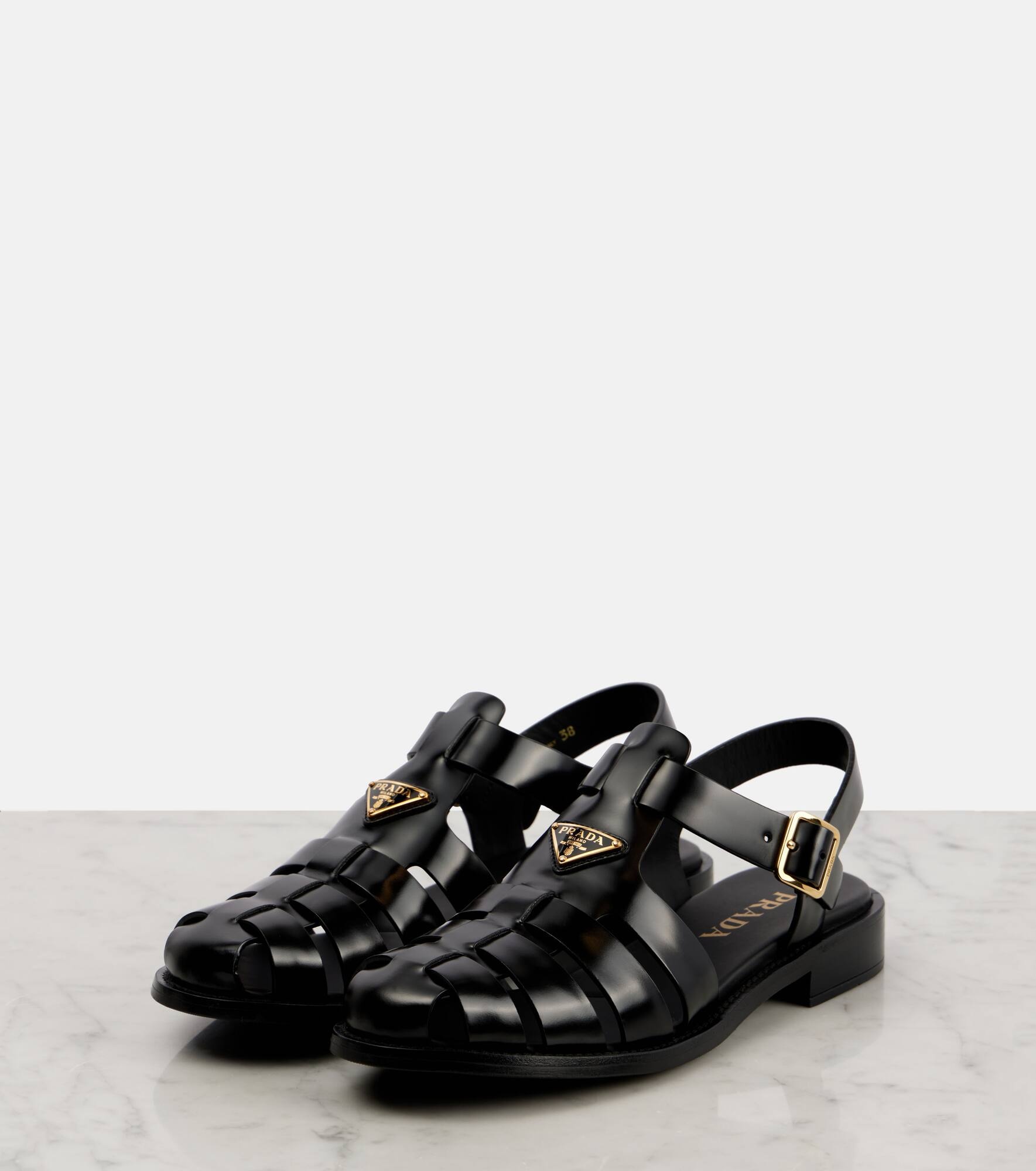 Brushed leather fisherman sandals - 4