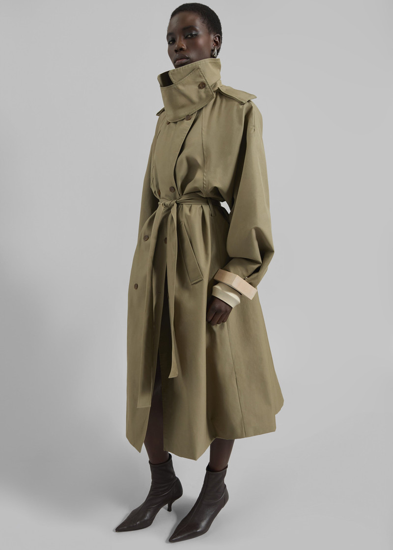 Davos Trench Coat - Pale Olive 3