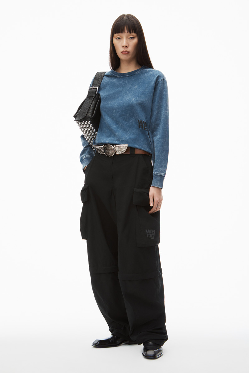 Alexander Wang Essential Logo Long-Sleeve Tee in Organic Cotton outlook