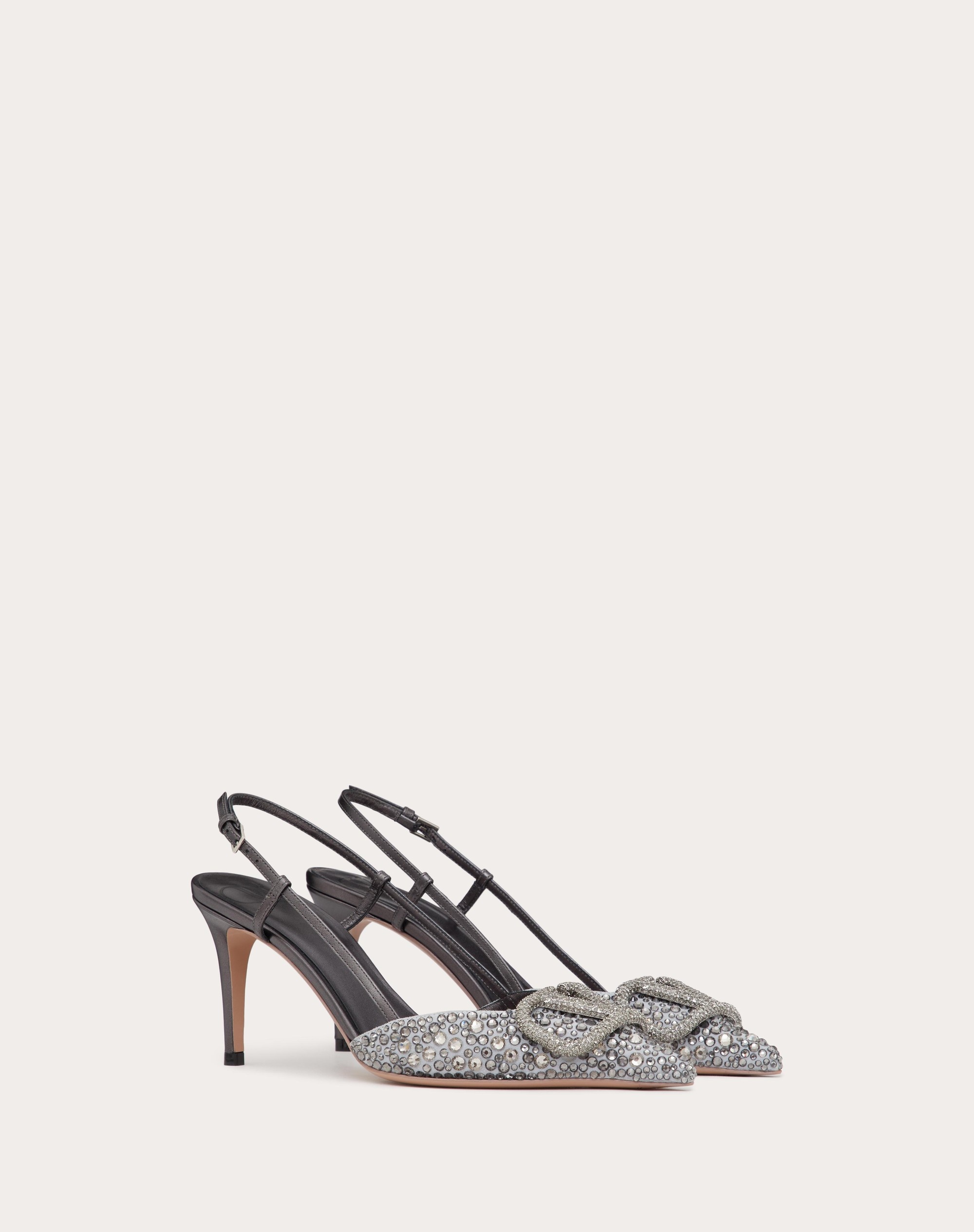 EMBROIDERED VLOGO SIGNATURE SLINGBACK PUMP WITH CRYSTALS 80 MM - 2