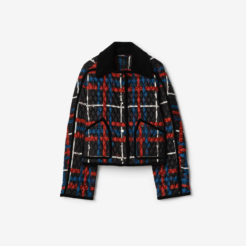 Cropped Belt Check Quilted Floriston Jacket 1