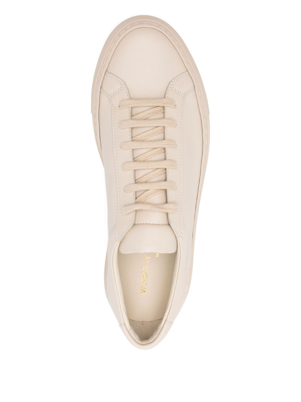 leather lace-up sneakers - 4