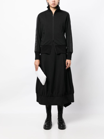 Yohji Yamamoto asymmetric high-waist midi skirt outlook