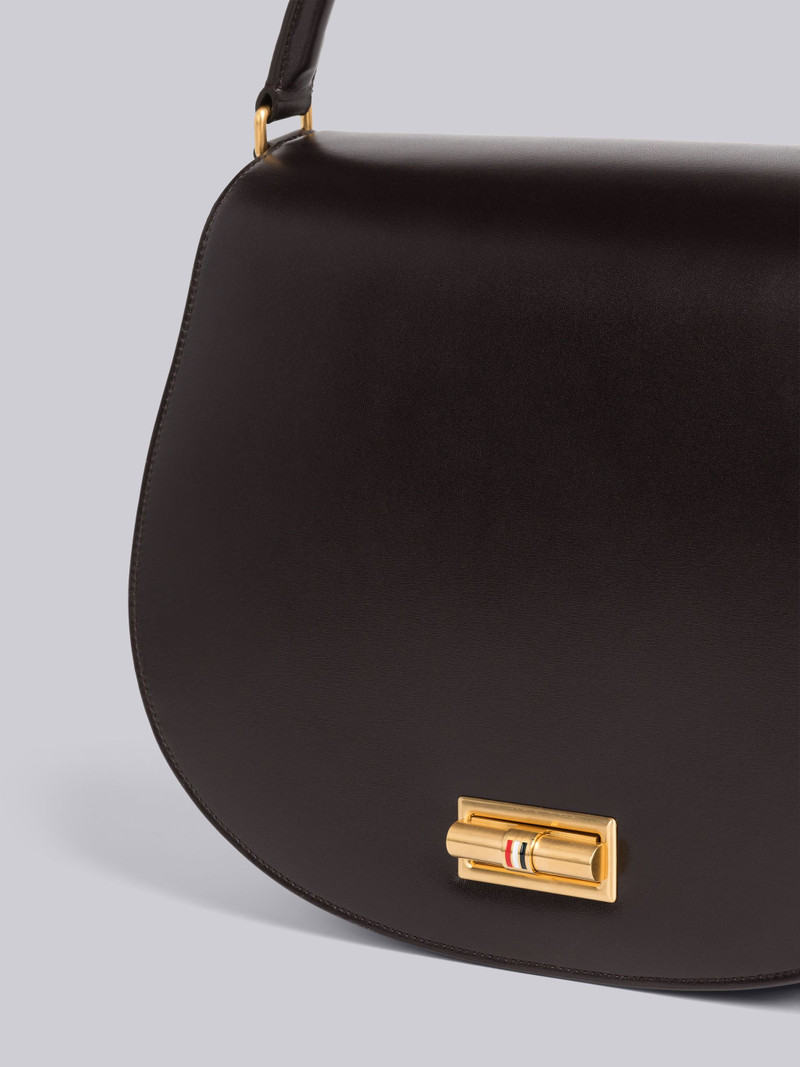 Thom Browne Box Calf Large Enamel Lock Saddle Bag outlook