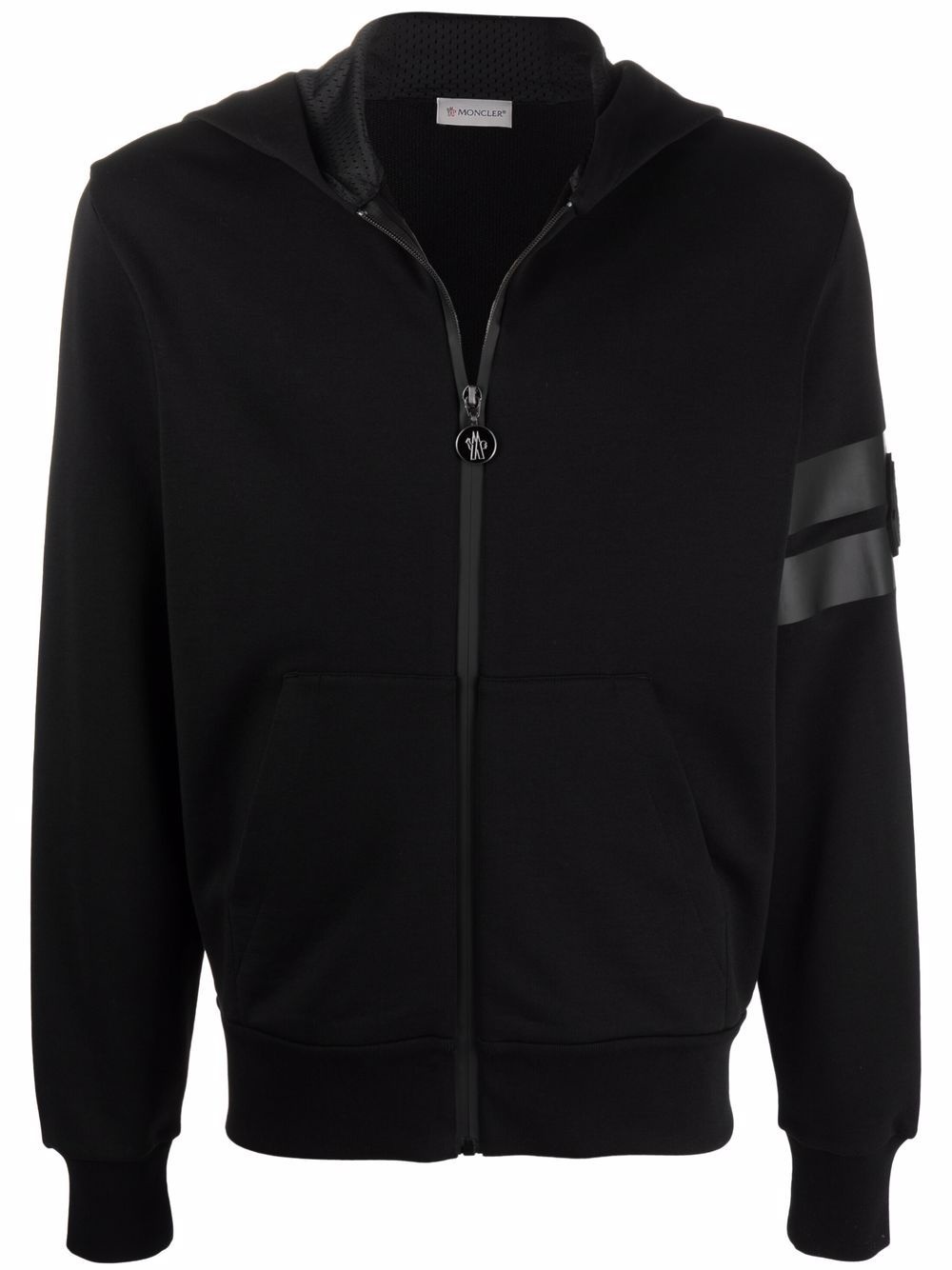 logo-patch zipped hoodie - 1