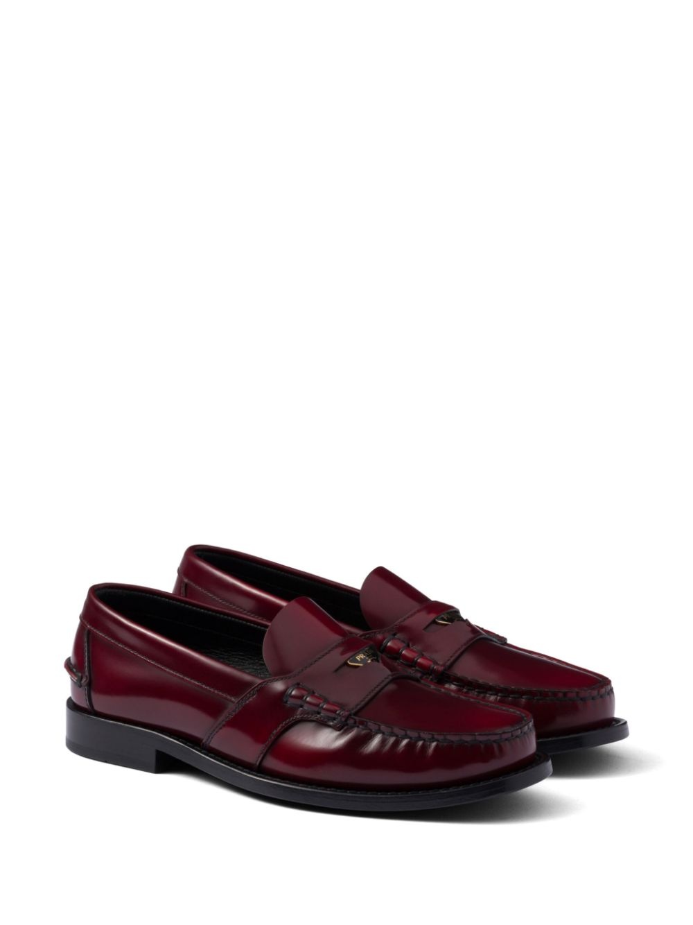brushed-leather loafers - 2