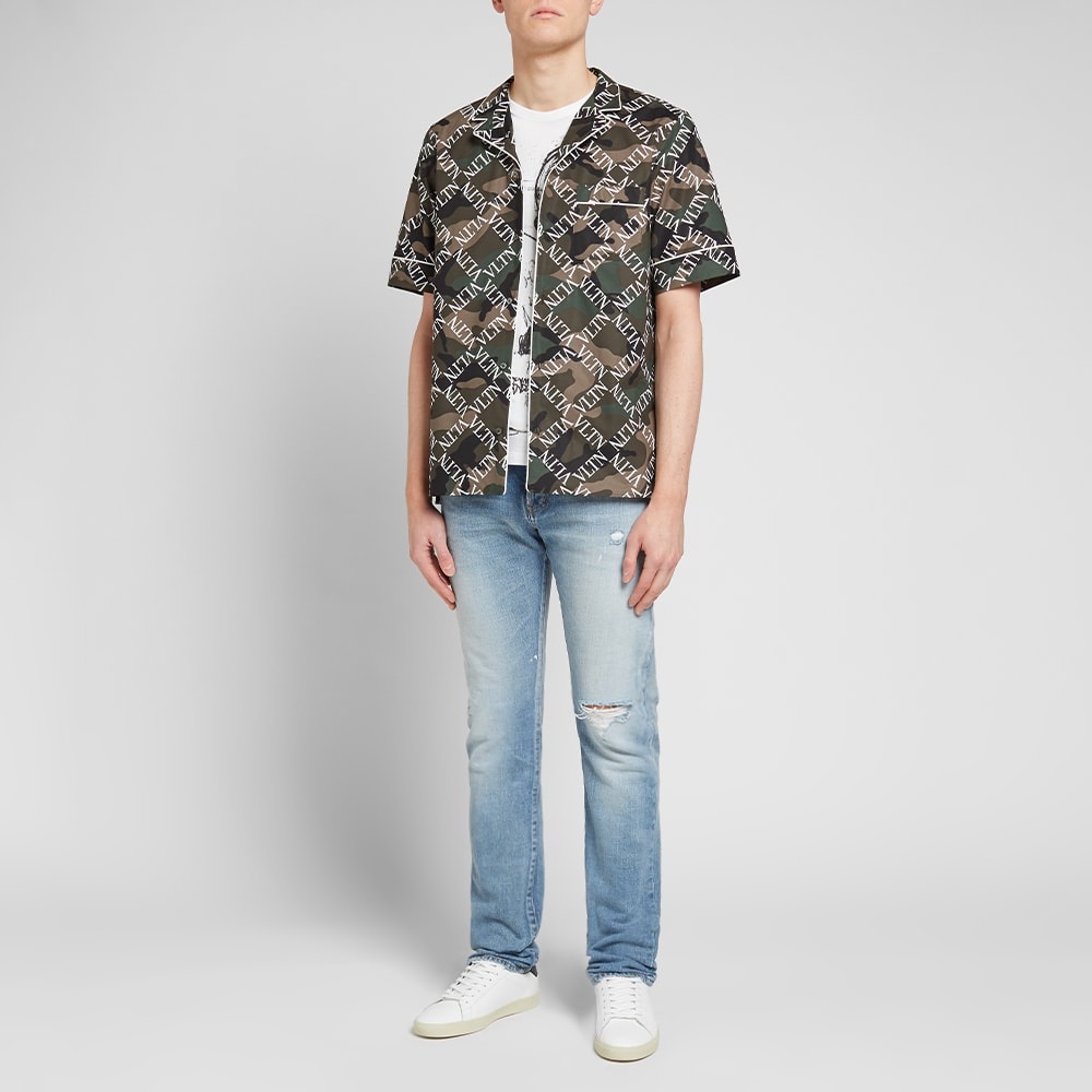 Valentino Grid Allover Print Vacation Shirt - 6