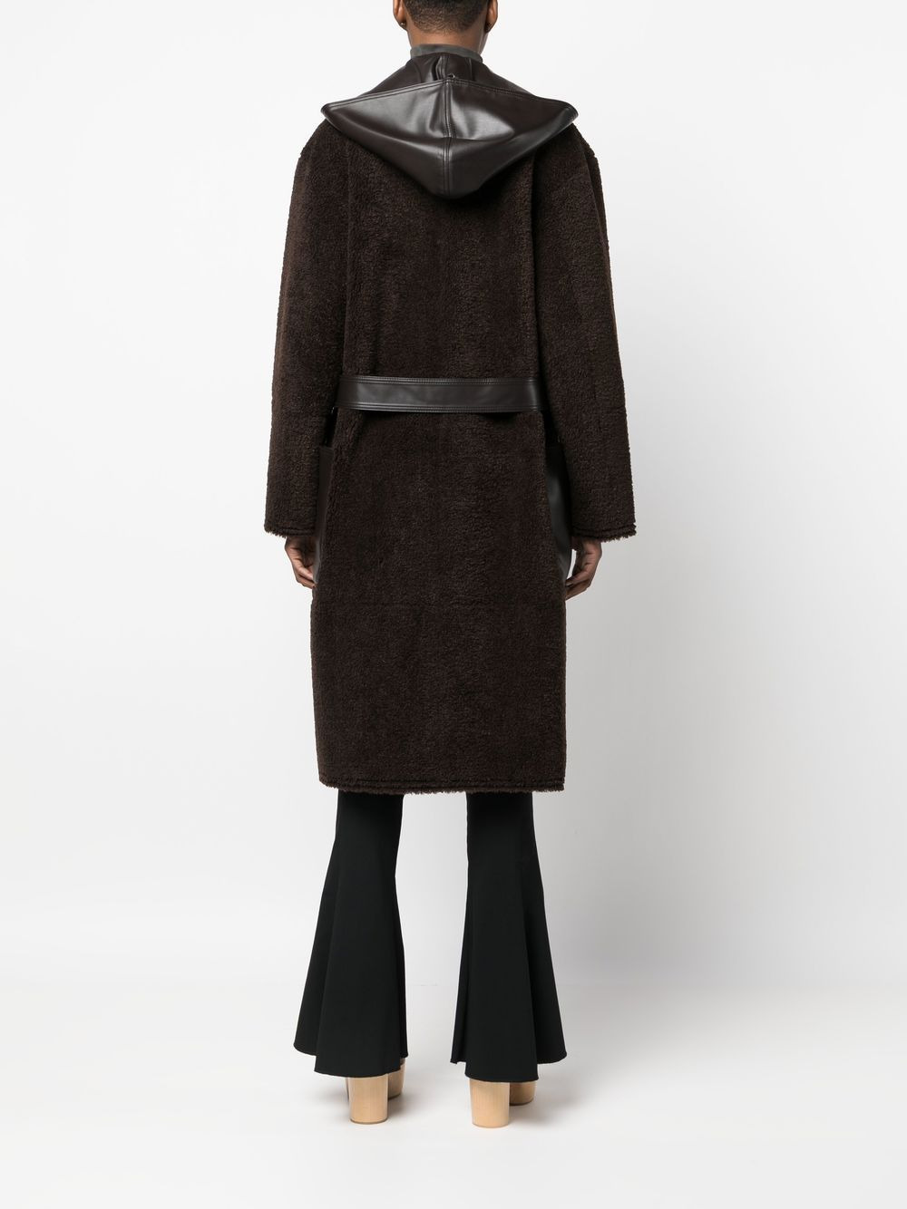 faux-leather zip-up coat - 4