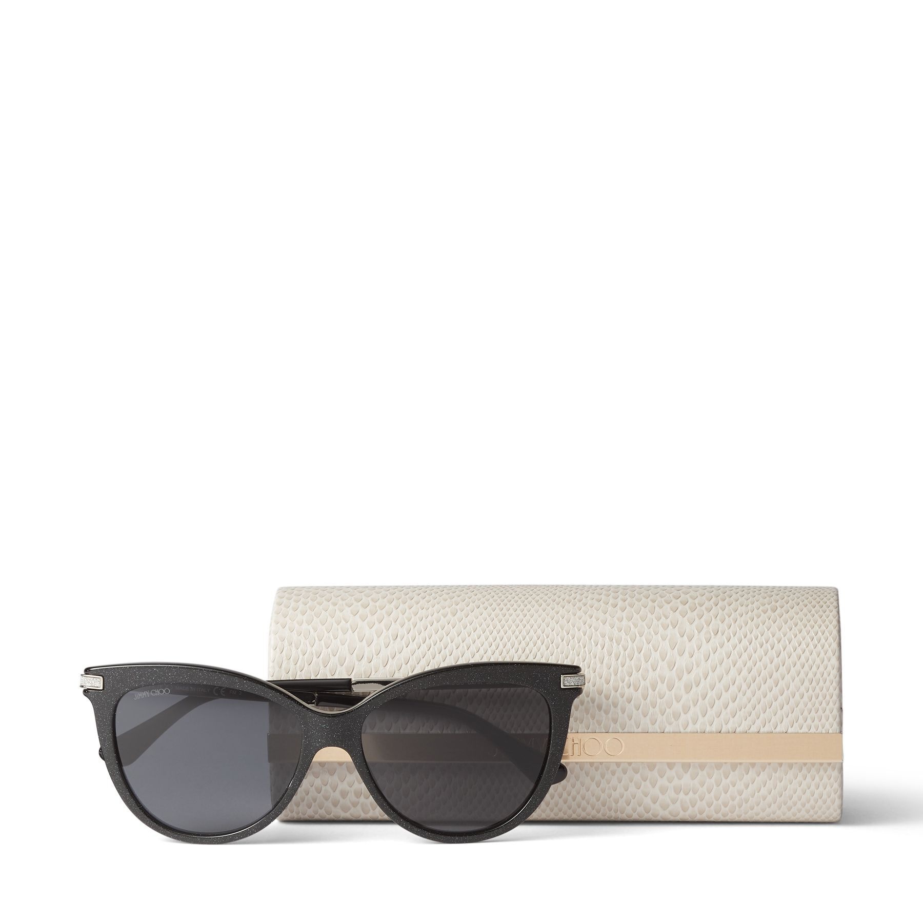 Axelle
Black Glitter Gold Cat-Eye Sunglasses - 4