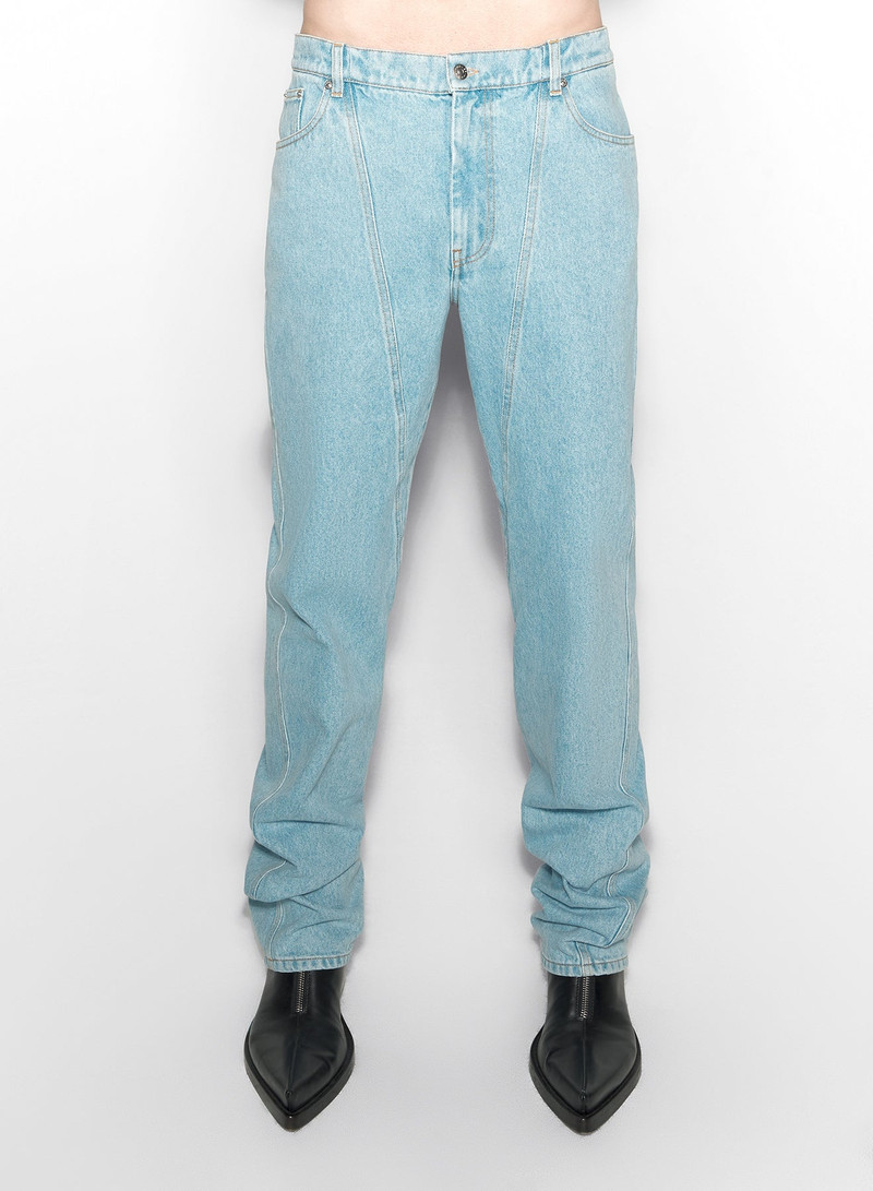 MUGLER blue straight leg jeans outlook