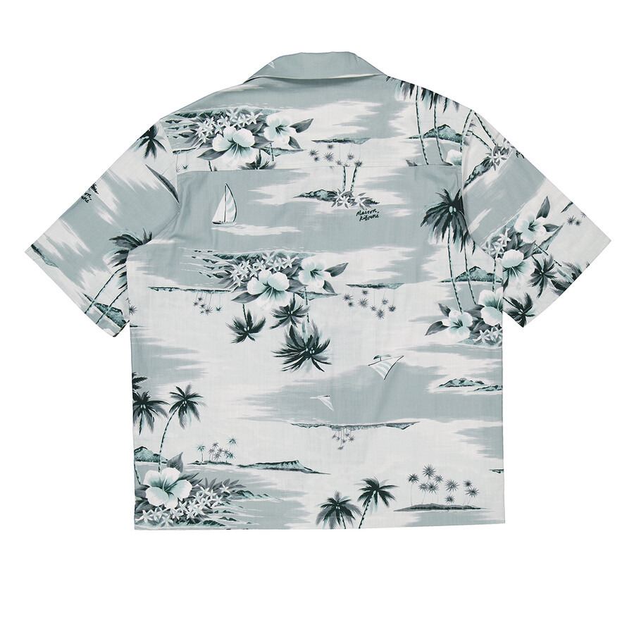Maison Kitsune Seafoam Design Island-Print Shirt - 7