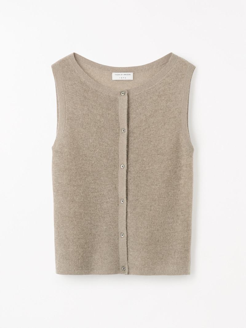 Rose Kid Mohair–Merino Vest 1