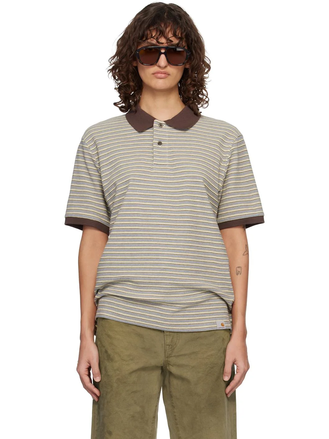 Multicolor Short Sleeve Dion Stripe Polo - 1