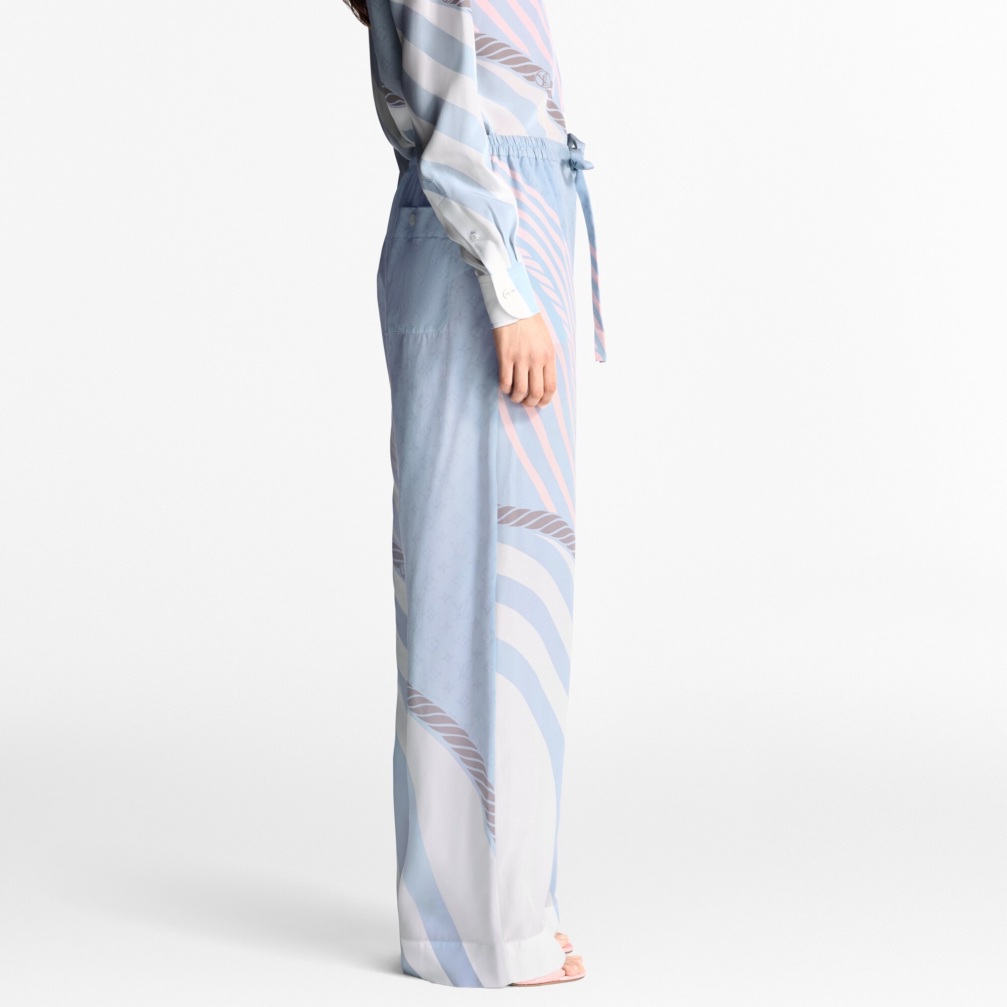 Wave Print Pajama Pants - 5