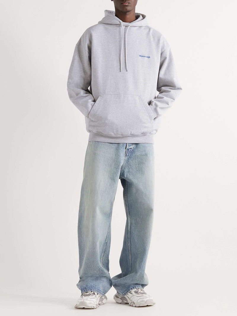 BALENCIAGA Logo-Embroidered Cotton-Jersey Hoodie outlook
