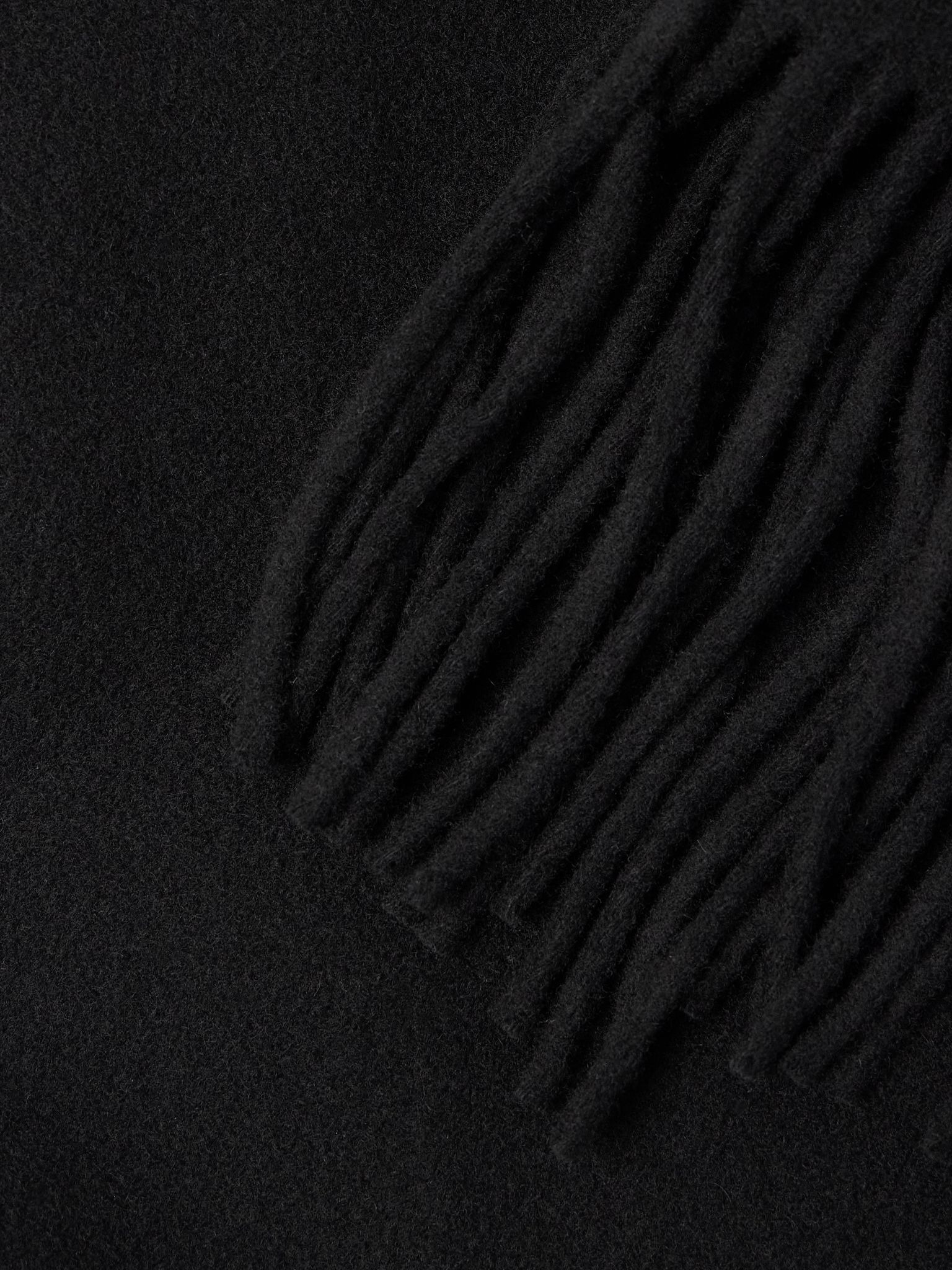 Estate Fringed Wool Scarf Black - 3