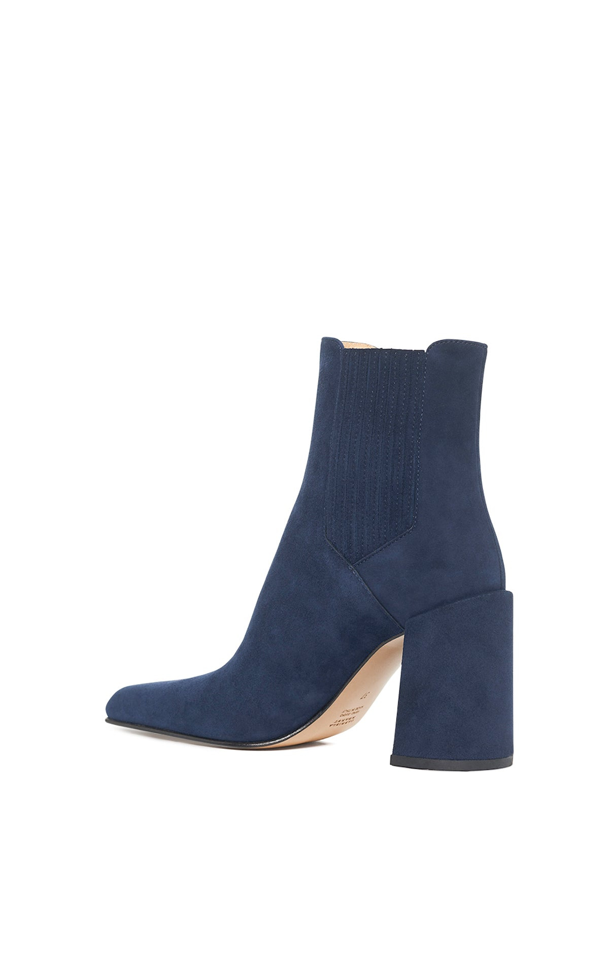 Luke High Heel Ankle Boot in Navy Suede - 3