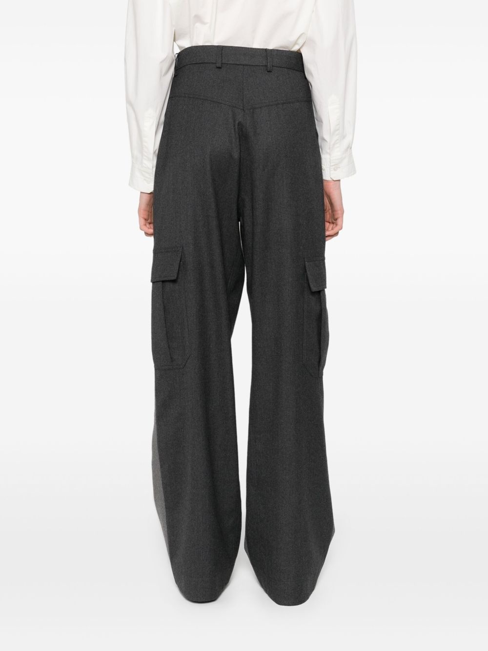 wool straight-leg trousers - 4