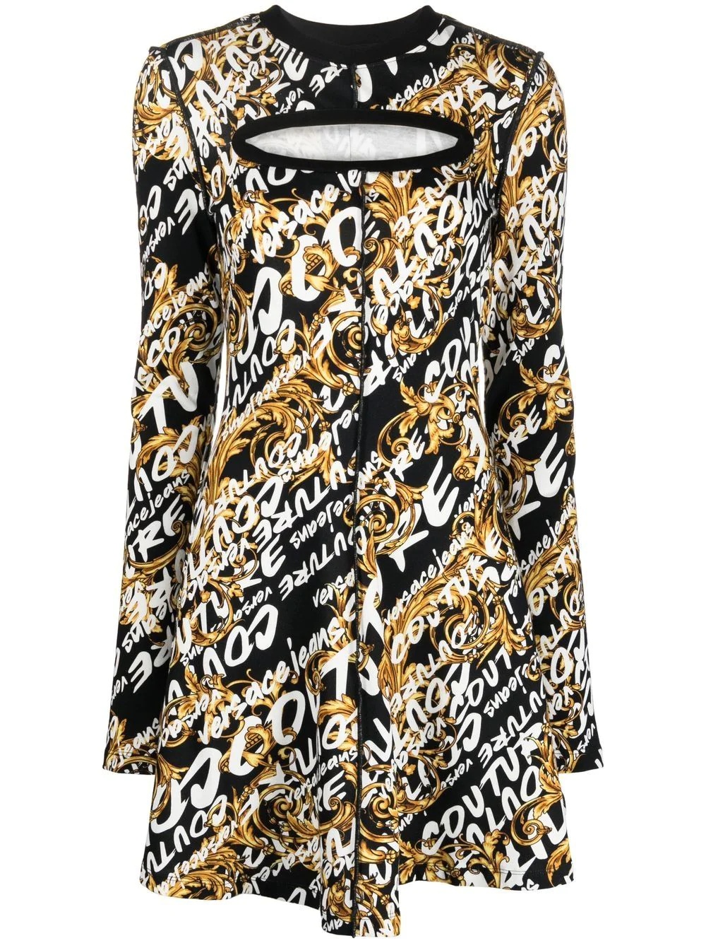brushed logo-print mini dress - 1