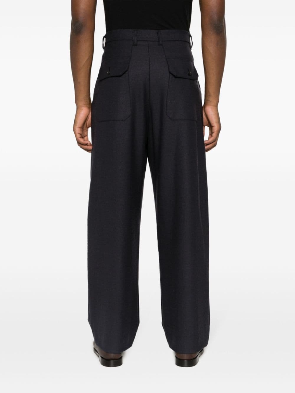 straight-leg wool-blend trousers - 4
