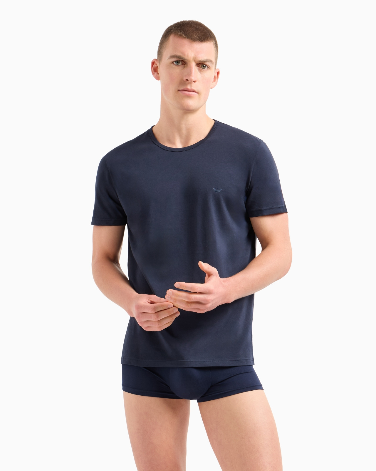 Two-pack of regular-fit, pure cotton underwear T-shirts - 2